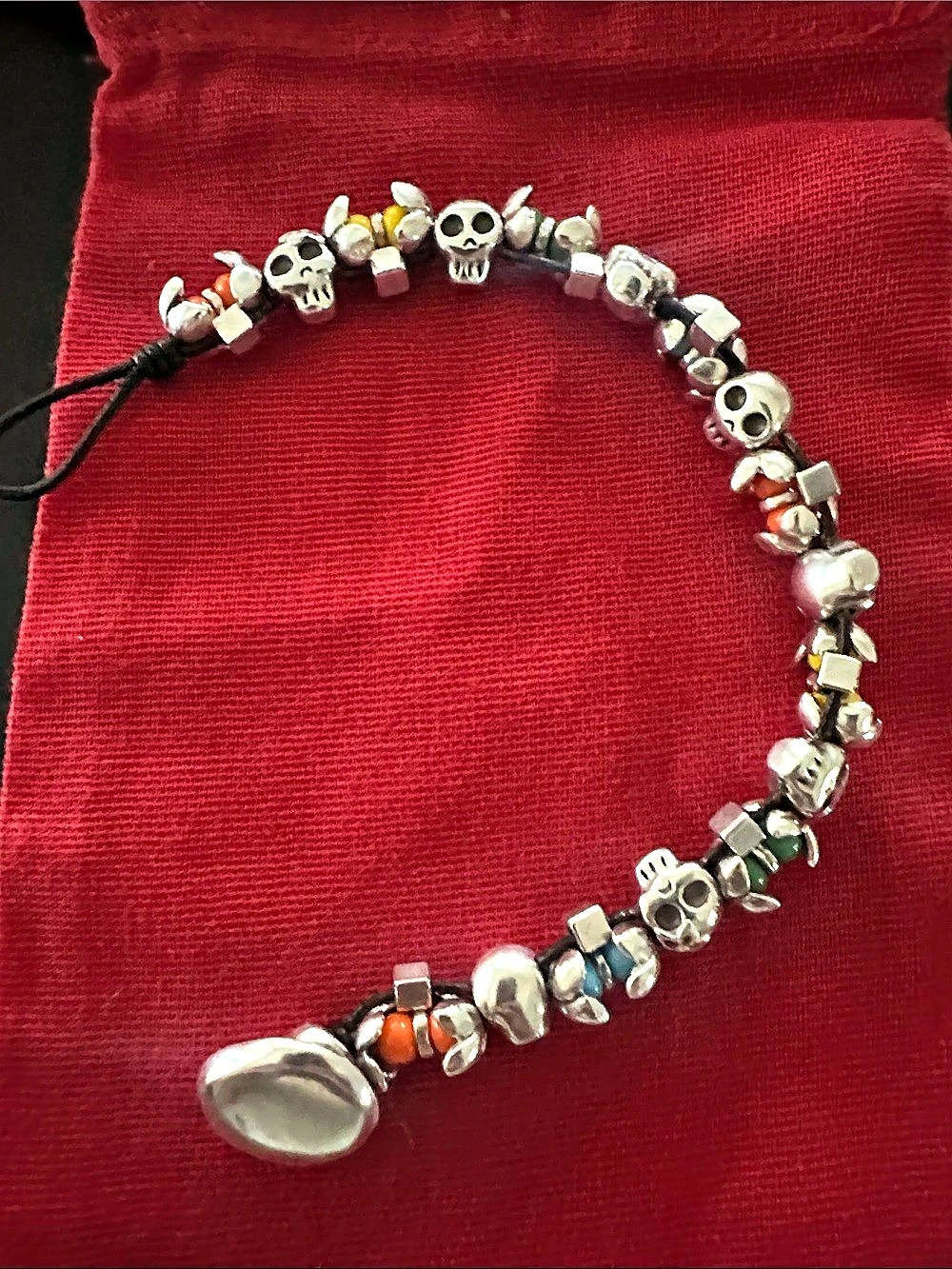 UNOde50 Oaxaca Bracelet Silver-Tone Skull Charm